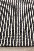 Studio Oskar Felted Wool Striped Rug Black White Rug Culture