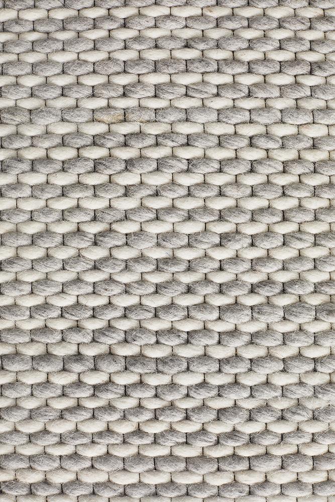 Studio Oskar Felted Wool Striped Rug Grey White Rug Culture