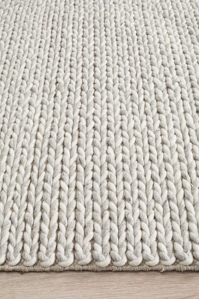 Studio Helena Woven Wool Rug Grey White Rug Culture
