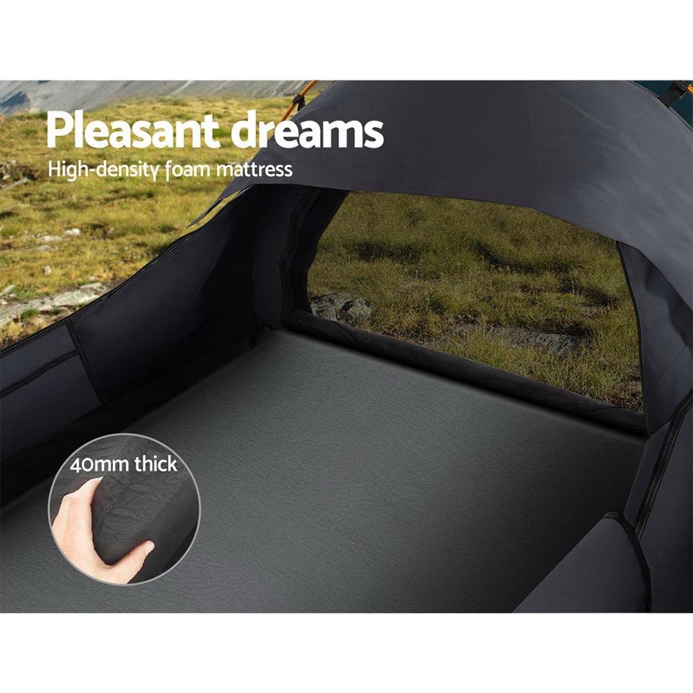 Camping Swags King Single Swag Canvas Tent Deluxe Dark Grey Large Weisshorn