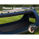 Double Swag Camping Swags Canvas Free Standing Dome Tent Dark Blue with 7CM Mattress Weisshorn