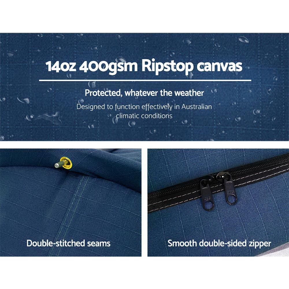 Double Swag Camping Swags Canvas Free Standing Dome Tent Dark Blue Weisshorn