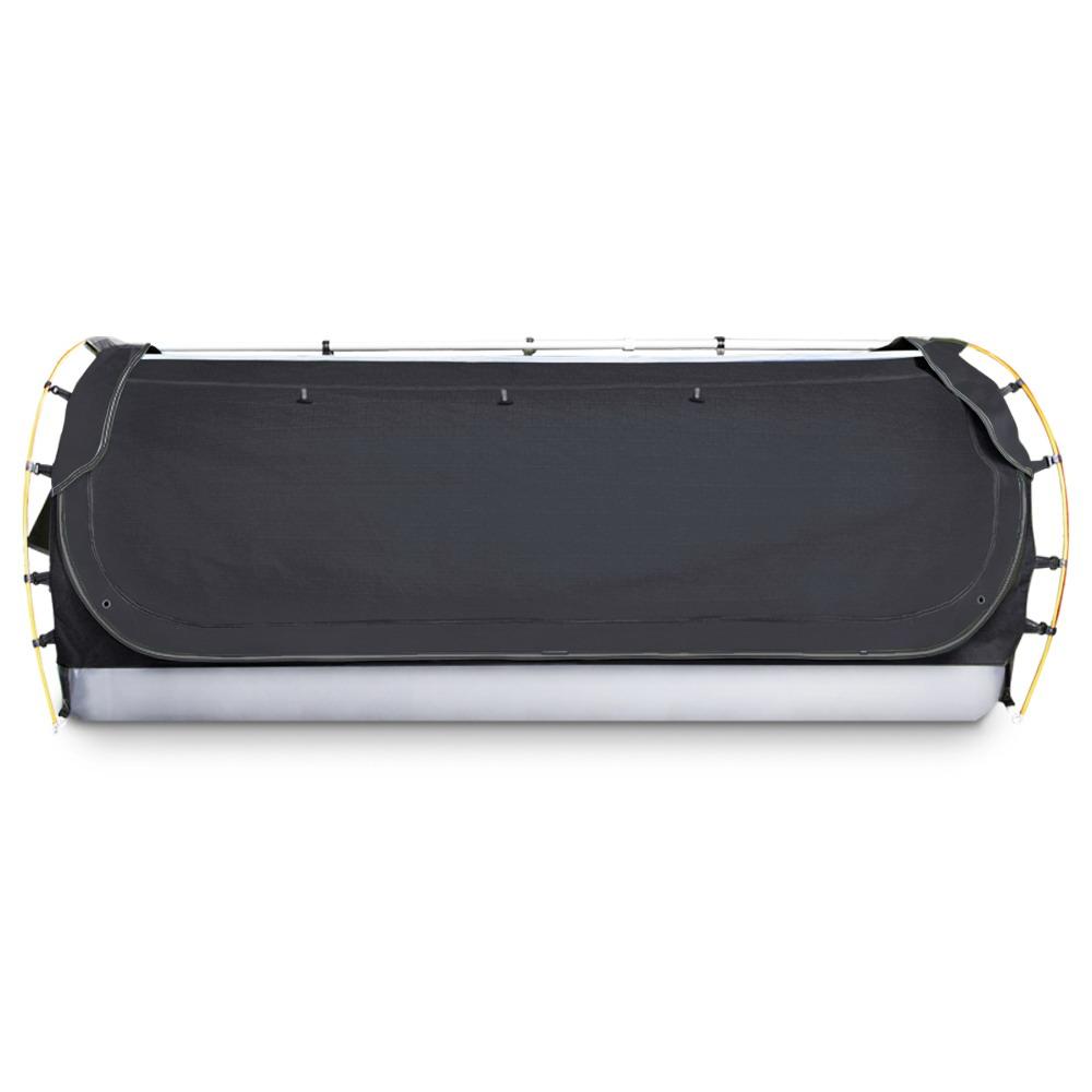 Double Swag Camping Swags Canvas Free Standing Dome Tent Dark Grey with 7CM Mattress Weisshorn