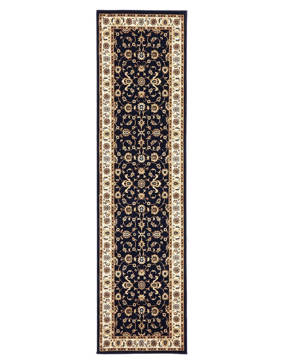 Sydney Collection Classic Rug Blue With Ivory Border