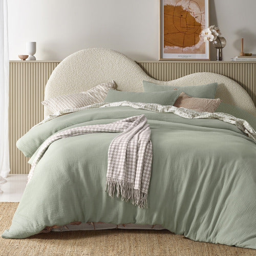 Vintage Design Sage Hugo Cotton Gauze Quilt Cover Set Vintage Design