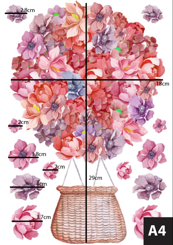 Floral Hot Air Balloons Polka Art Prints