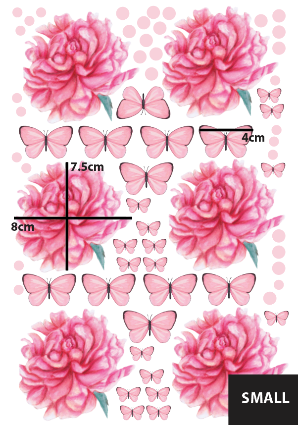 Sprinkled Peonies Polka Art Prints