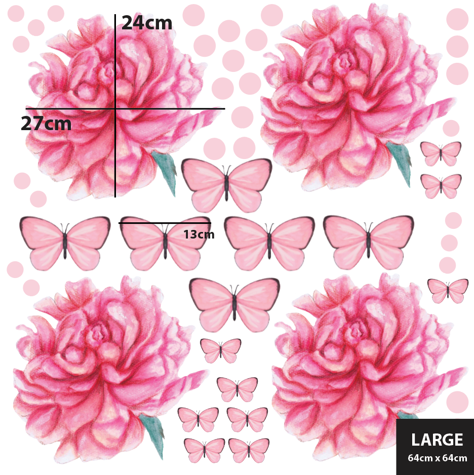 Sprinkled Peonies Polka Art Prints