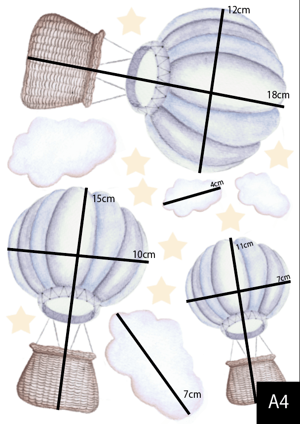 Pastel Hot Air Balloons Polka Art Prints