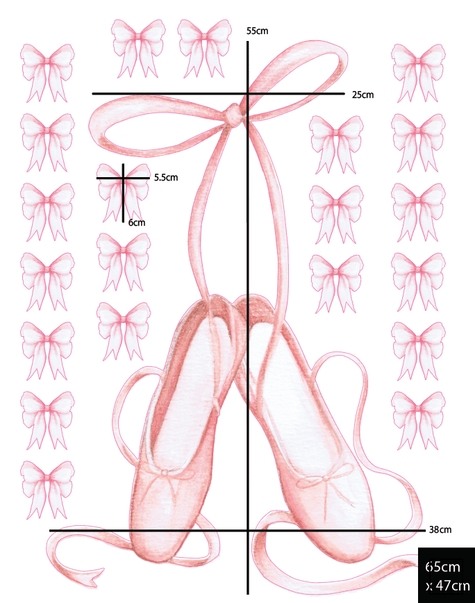 Ballet Slippers & Bows Polka Art Prints