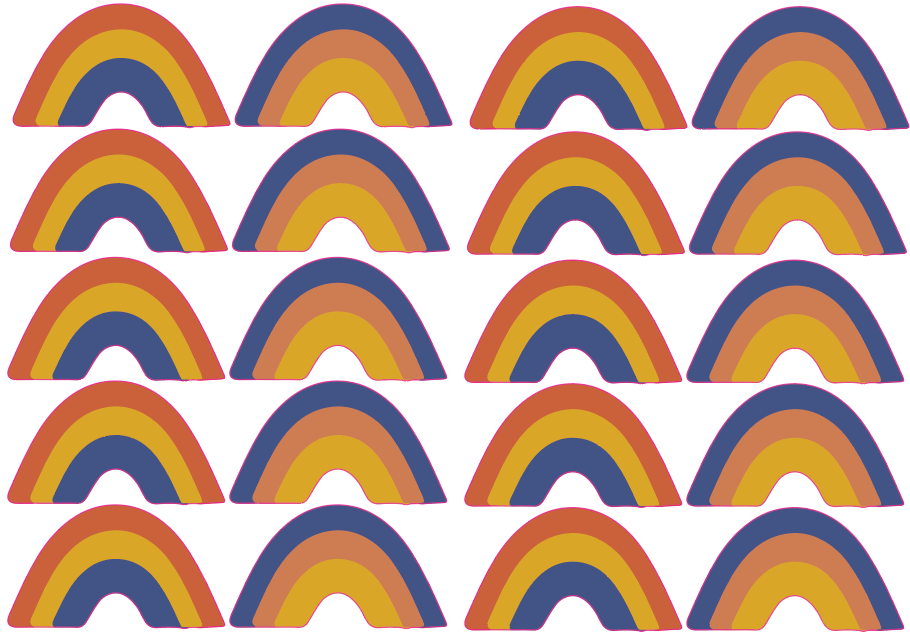 Rainbow Decals Polka Art Prints