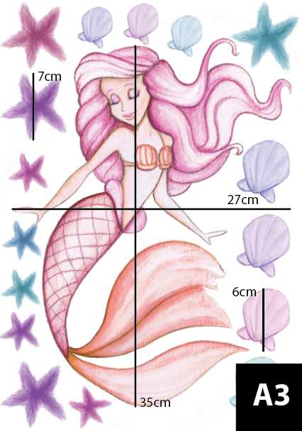 Mermaid Pixie Polka Art Prints