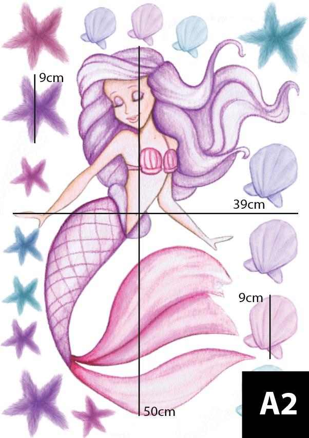 Mermaid Pixie Polka Art Prints