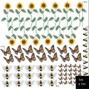 Sunflowers, Bees and Butterflies Polka Art Prints