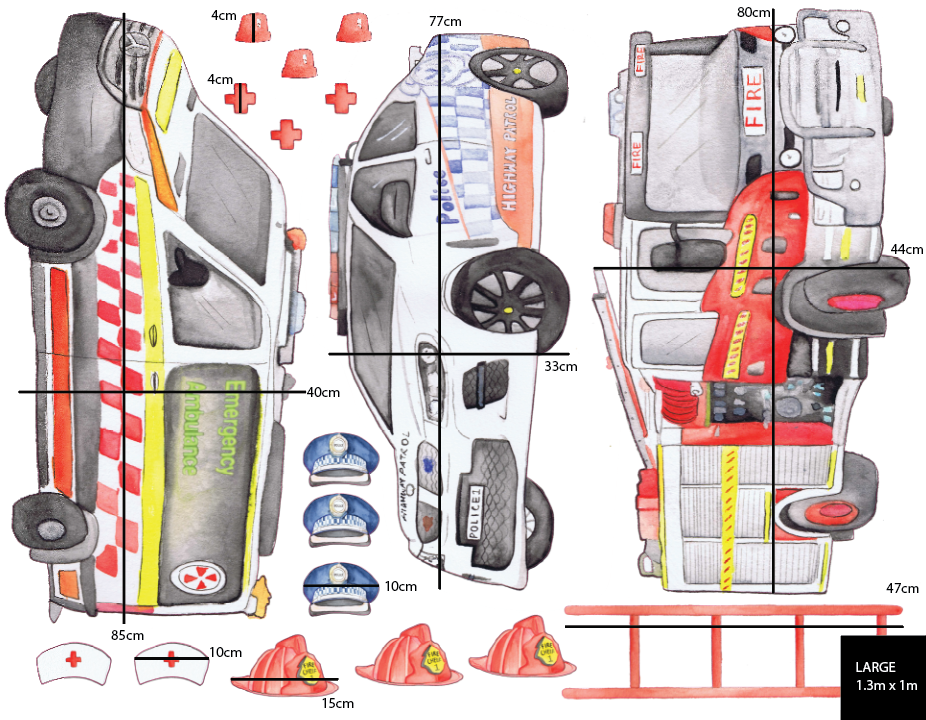 Emergency Vehicles Polka Art Prints