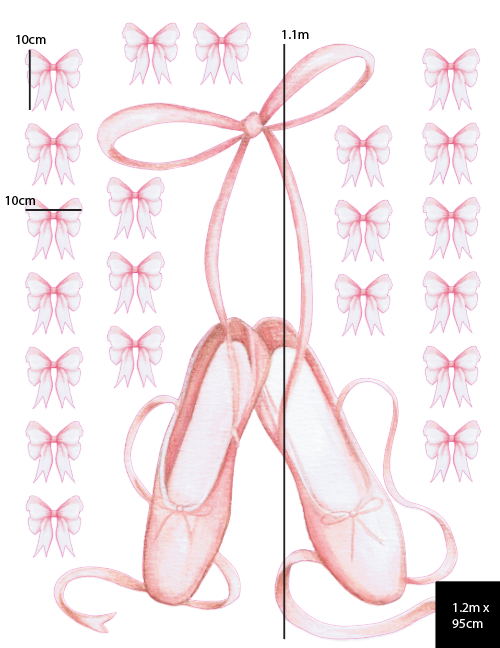 Ballet Slippers & Bows Polka Art Prints