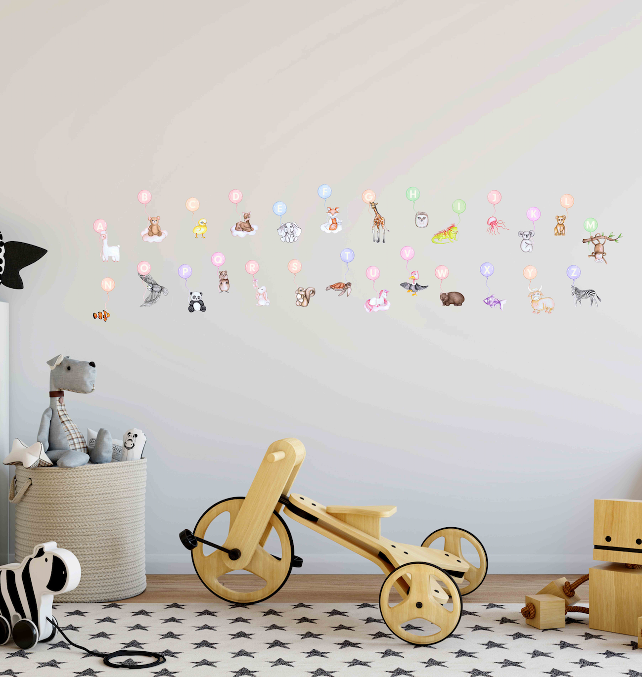 Animal Alphabet Polka Art Prints