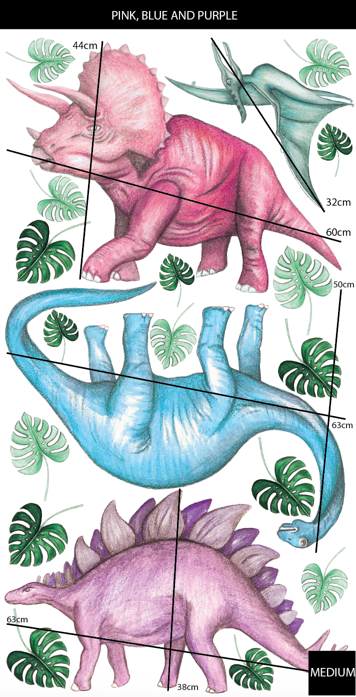 Girls Dinosaur Wall Decals