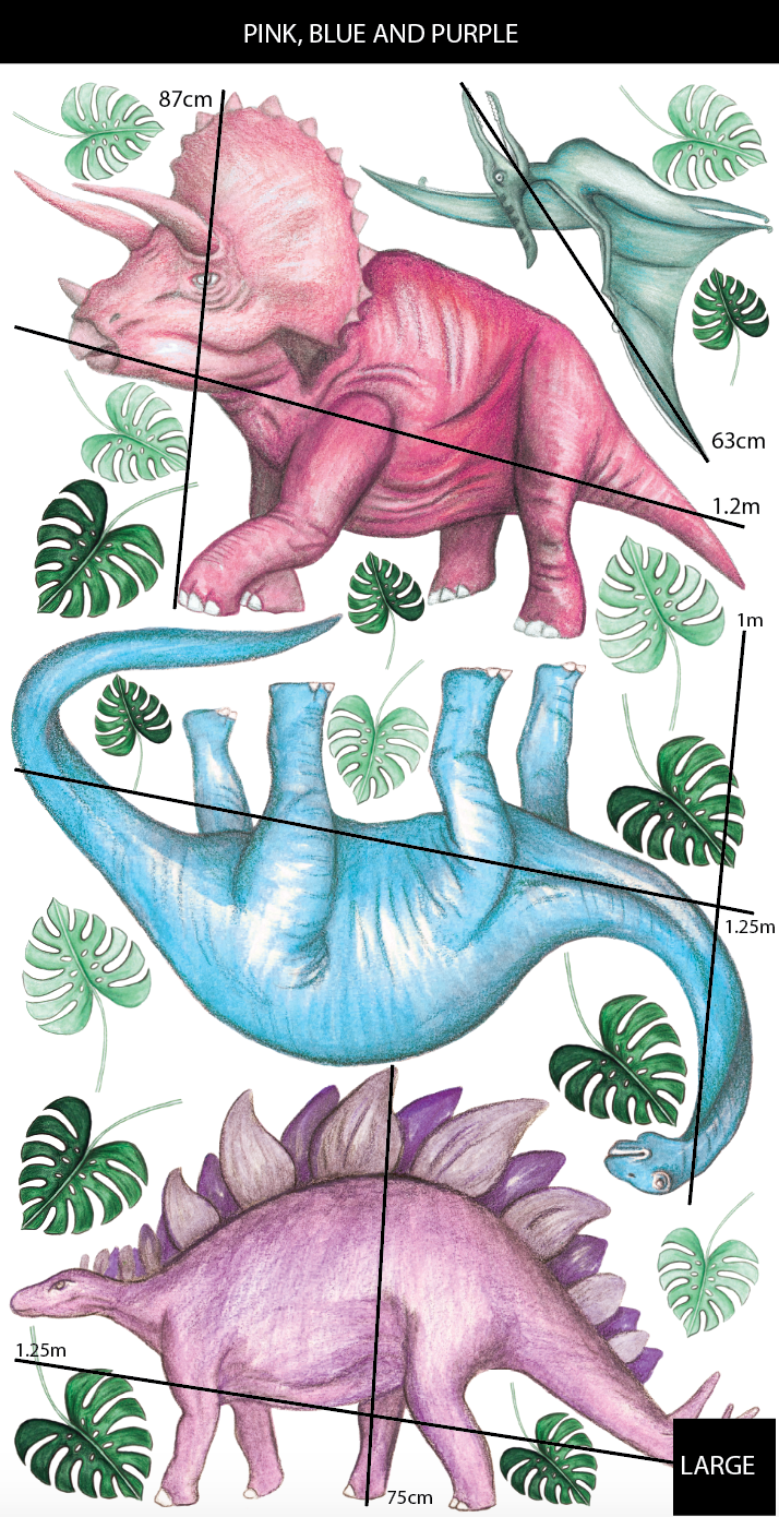 Girls Dinosaur Wall Decals