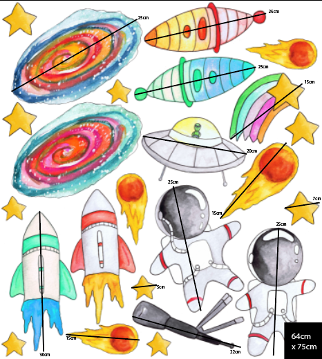 Space Extras Wall Decals Polka Art Prints