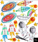 Space Extras Wall Decals Polka Art Prints