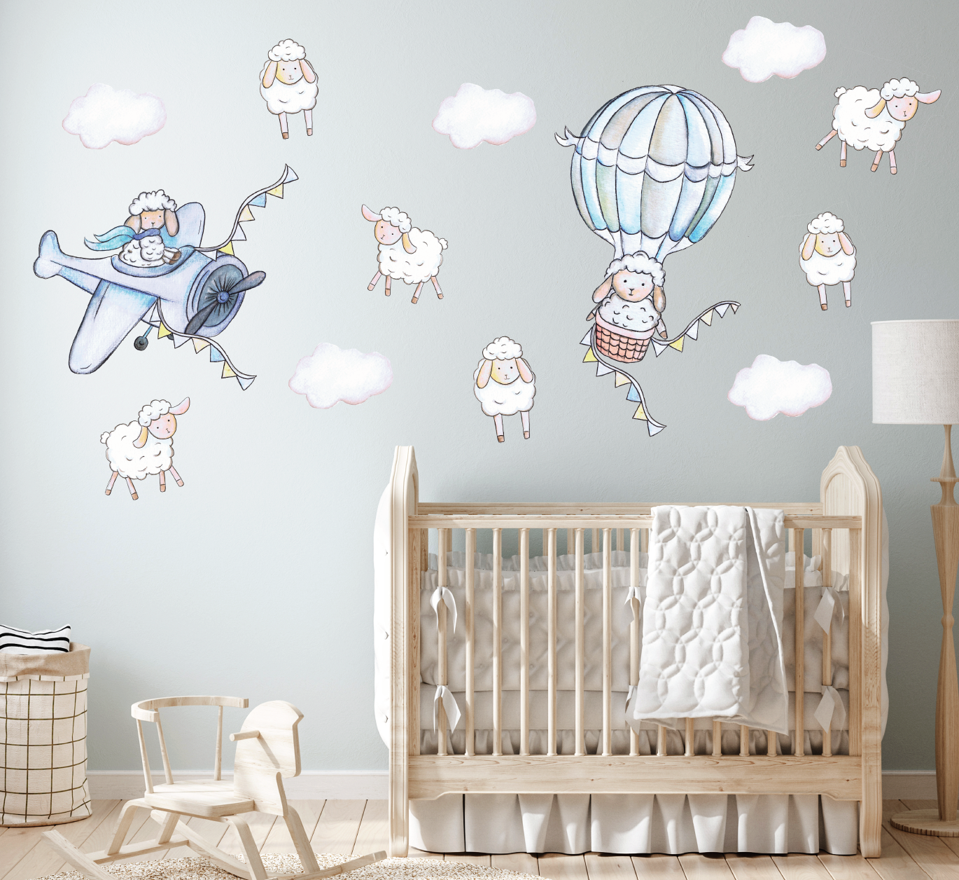 Flying Sheep Polka Art Prints