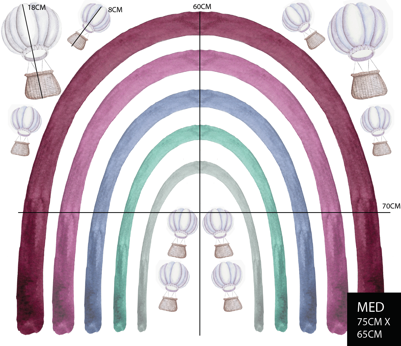 Large Rainbow Wall Decal