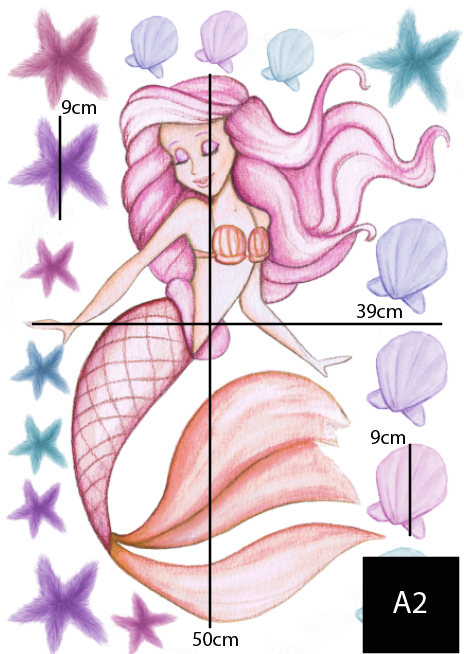 Mermaid Pixie Polka Art Prints