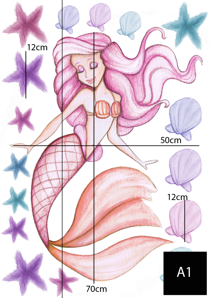 Mermaid Pixie Polka Art Prints