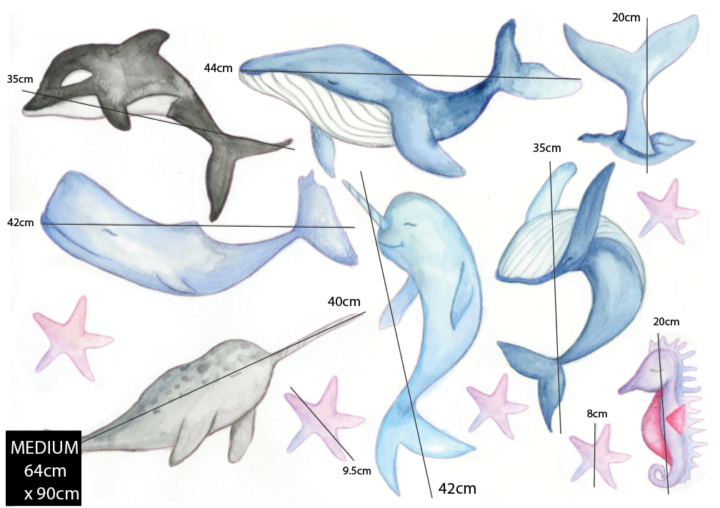 Dreamy Whales Polka Art Prints