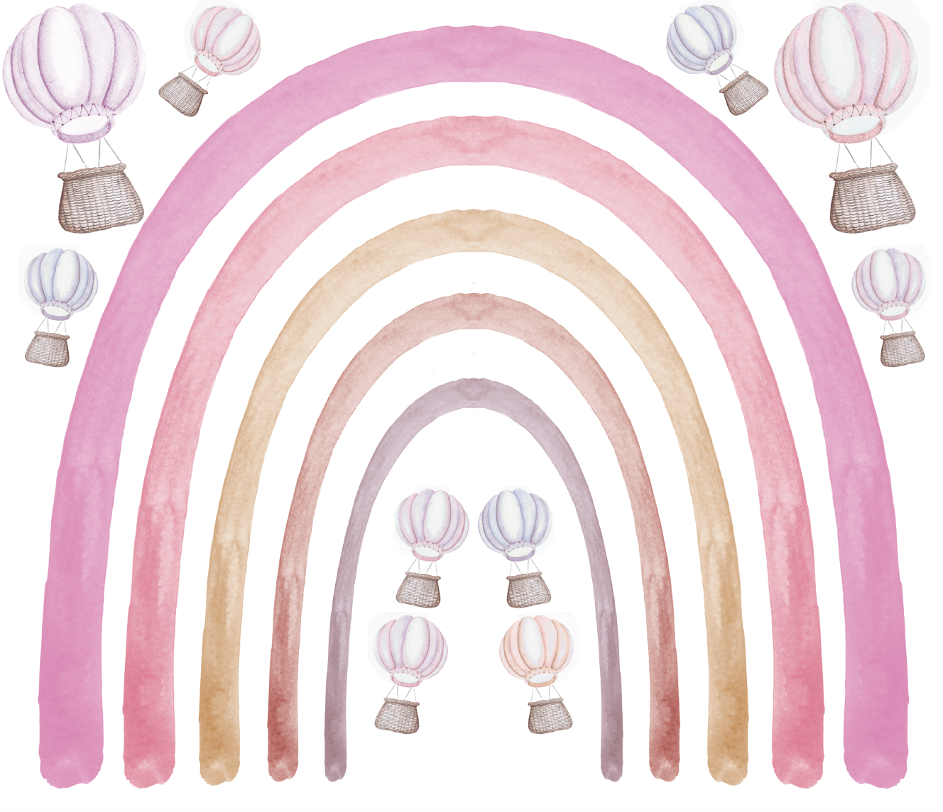 Large Rainbow Wall Decals Polka Art Prints