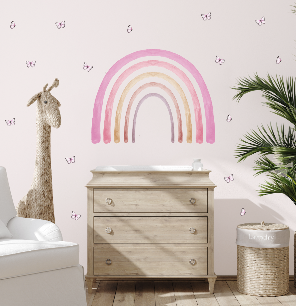 Large Rainbow Wall Decals Polka Art Prints