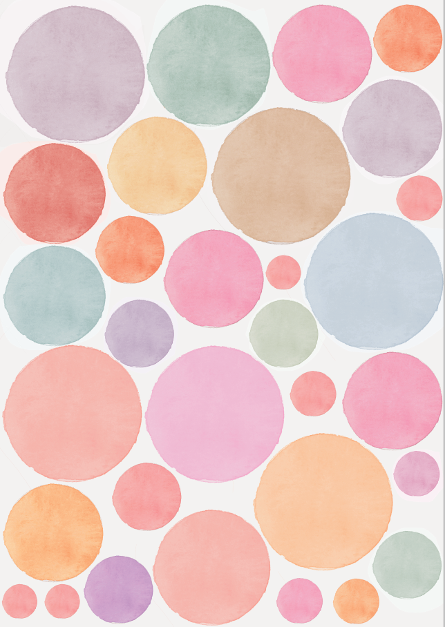 Watercolour Polka Dot Wall Decals Polka Art Prints
