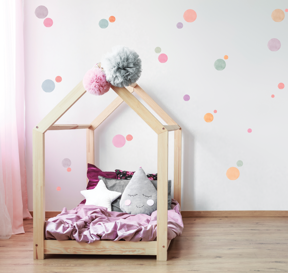Watercolour Polka Dot Wall Decals Polka Art Prints