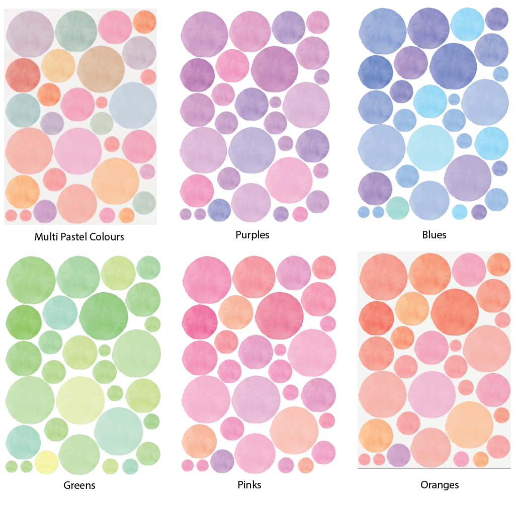 Watercolour Polka Dot Wall Decals Polka Art Prints