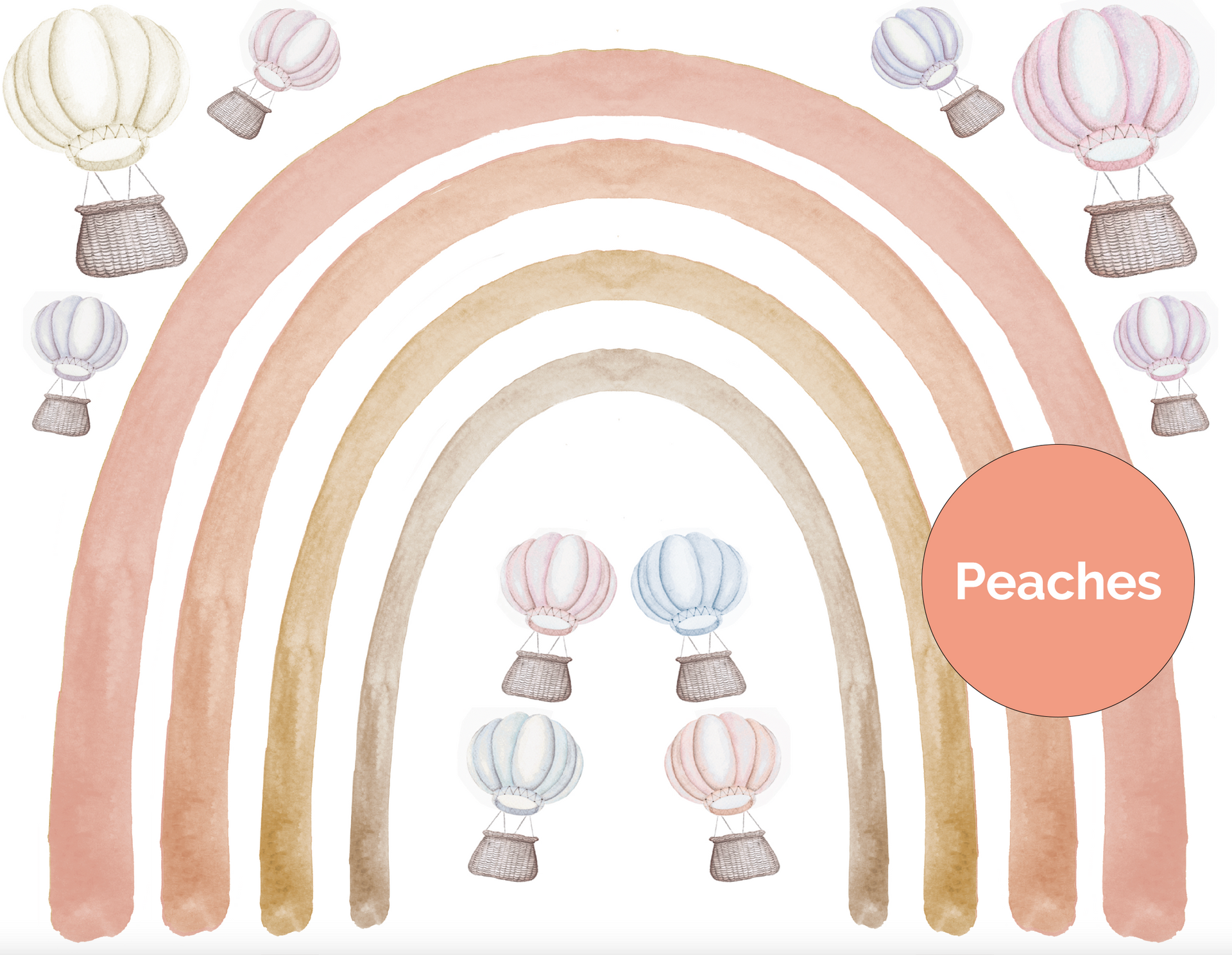 Large Rainbow Wall Decals Polka Art Prints