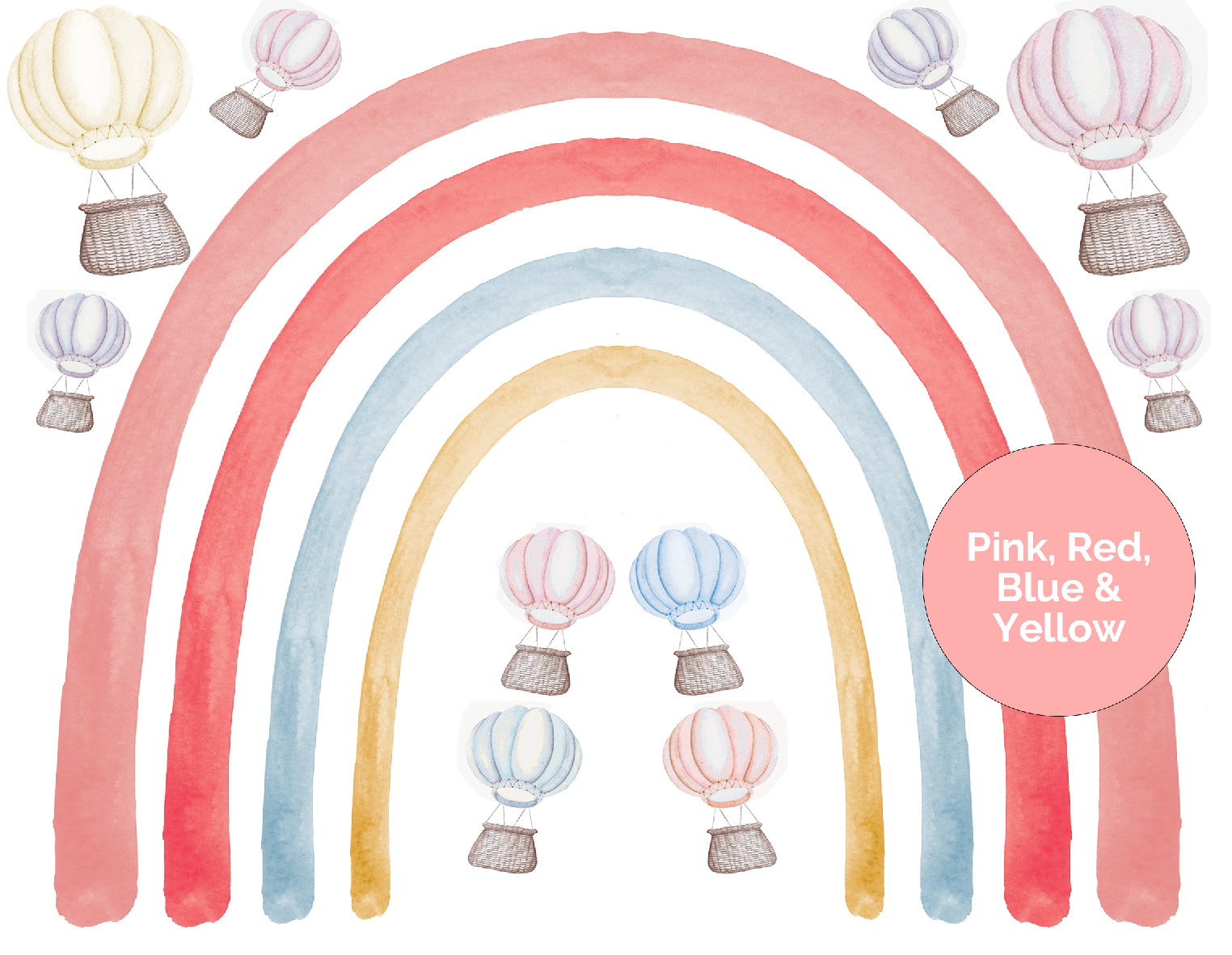 Large Rainbow Wall Decals Polka Art Prints