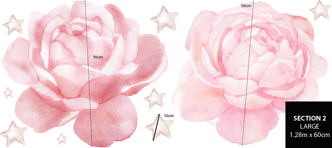 Pastel Rose Wall Decals Polka Art Prints
