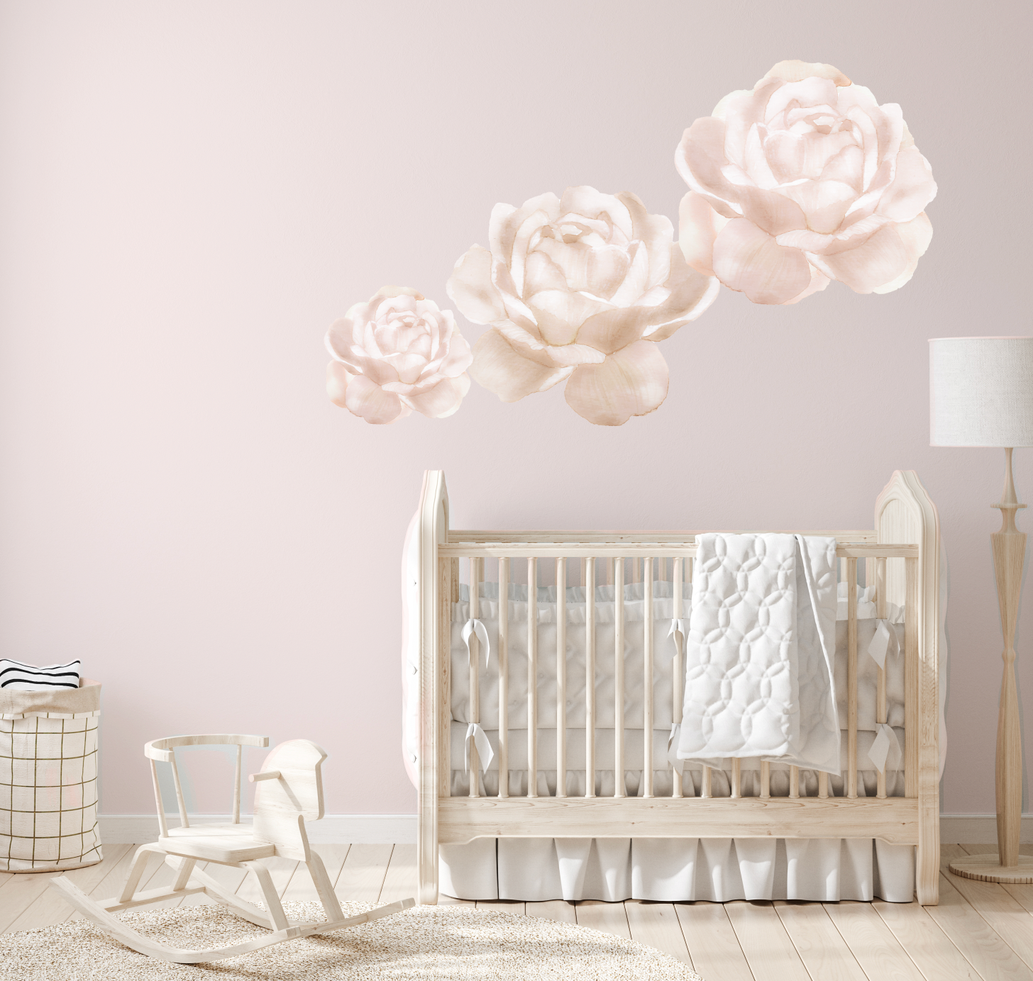 Pastel Rose Wall Decals Polka Art Prints