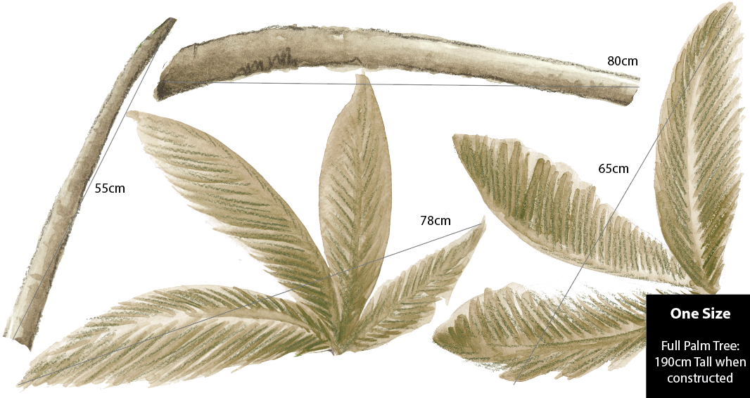 Large Palm Tree Wall Decals Polka Art Prints