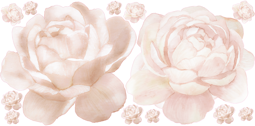 Pastel Rose Wall Decals Polka Art Prints