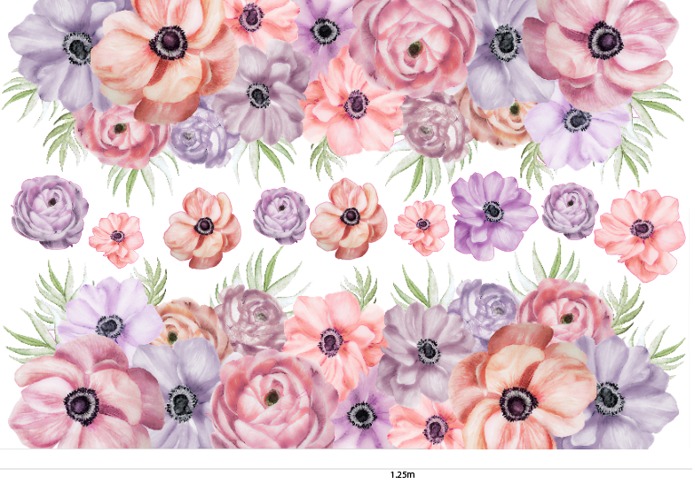 Pastel Flower Runner Polka Art Prints