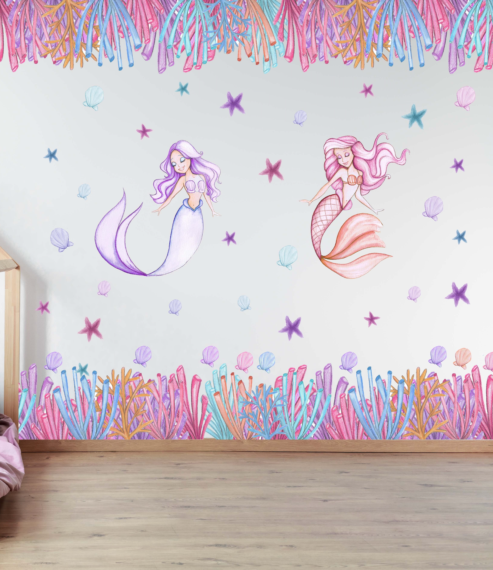 Coral Runner Polka Art Prints