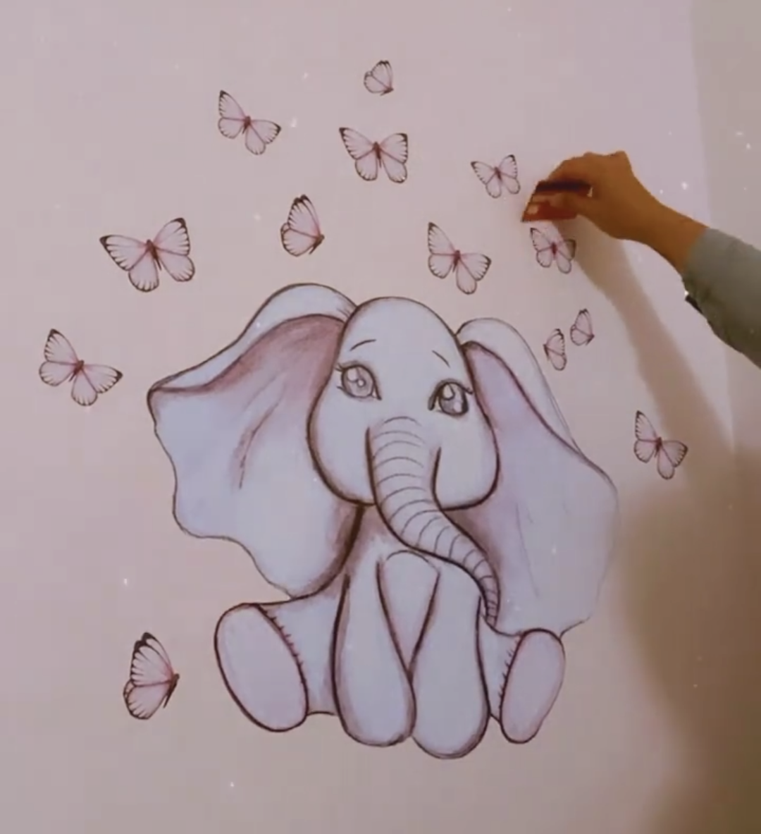 Single Baby Elephant Polka Art Prints