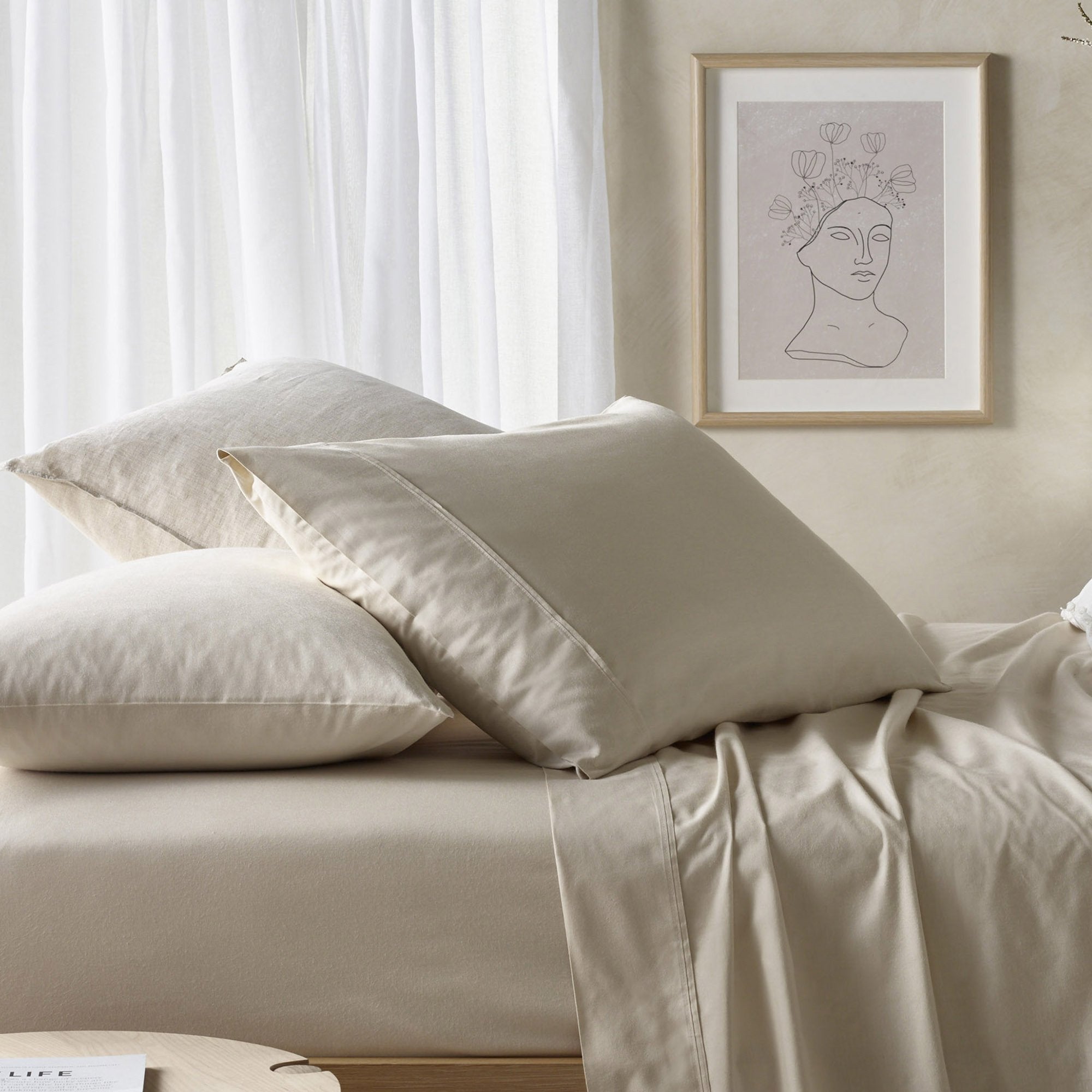 Vintage Design Stone Eucalyptus & Cotton Sheet Set Vintage Design