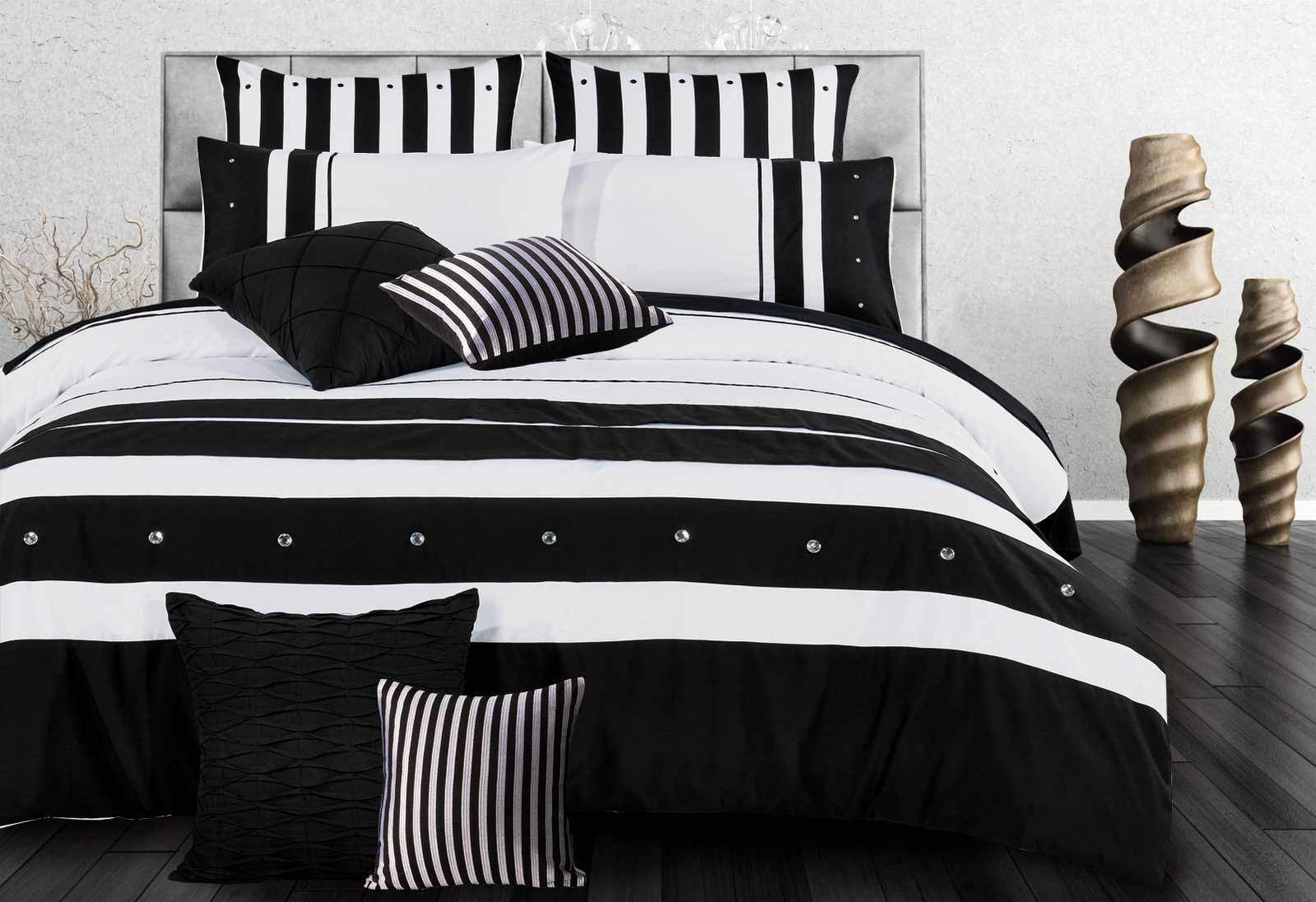 Luxton Rezzo Black White Quilt Cover Set Luxton