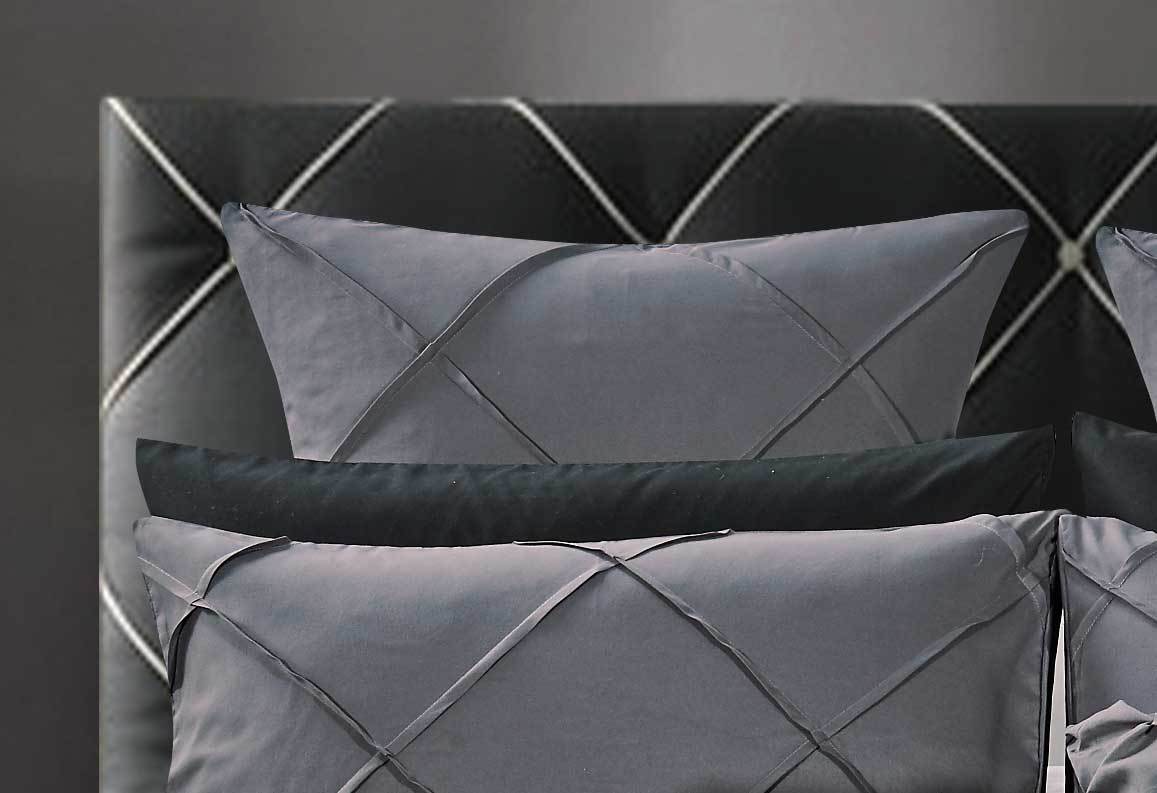 Luxton Abel Grey Pintuck Quilt Cover Set Luxton
