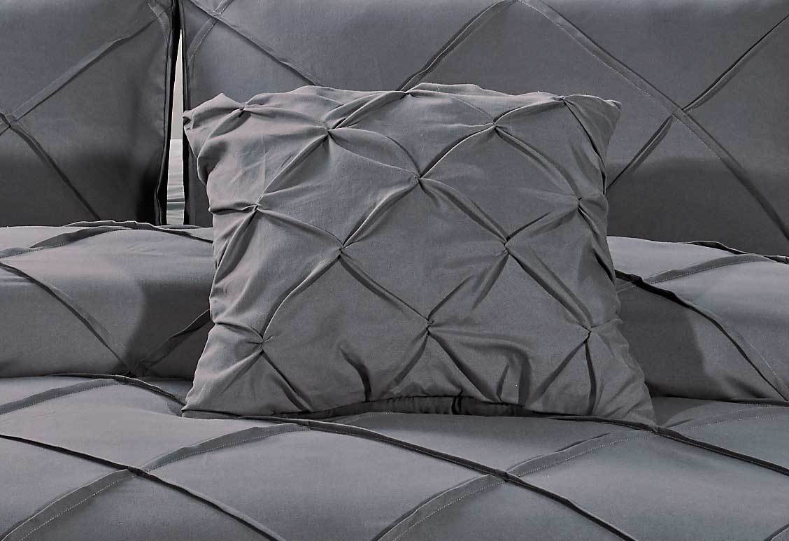 Luxton Abel Grey Pintuck Quilt Cover Set Luxton