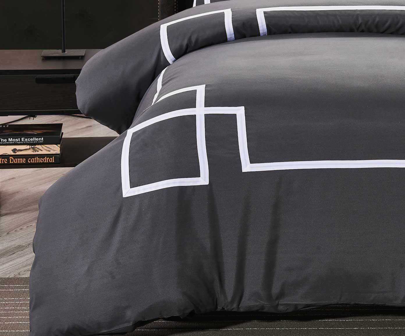 Luxton Burgess Charcoal Quilt Cover Set Luxton