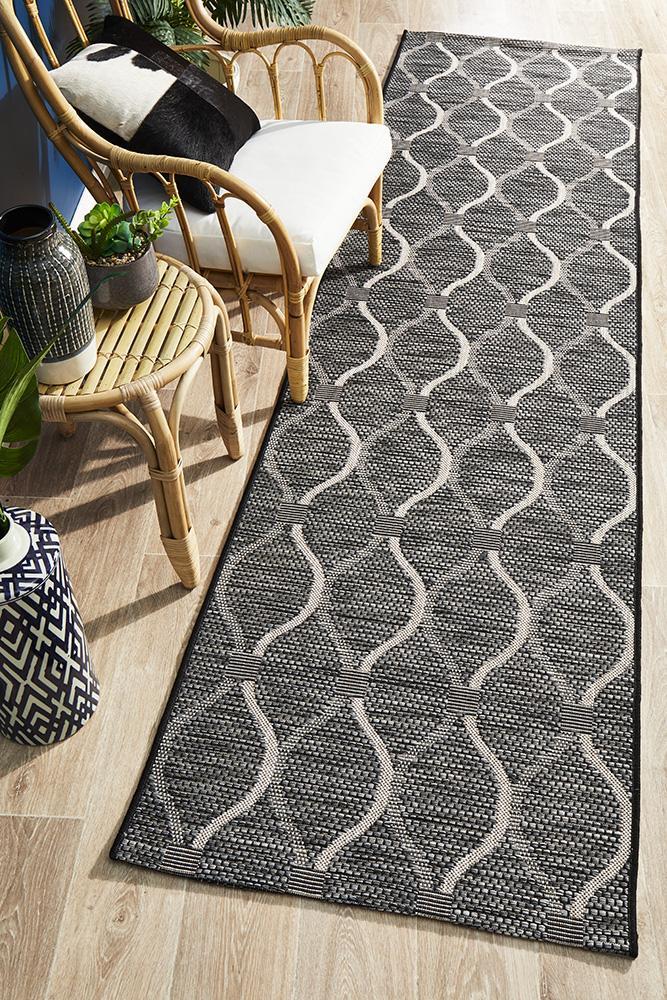 Rug Culture Terrace 5501 Black Runner Rug Rug Culture